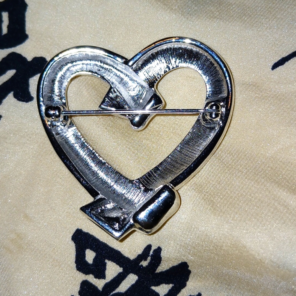 Swarovski Crystal Heart Brooch - Picture 3 of 6
